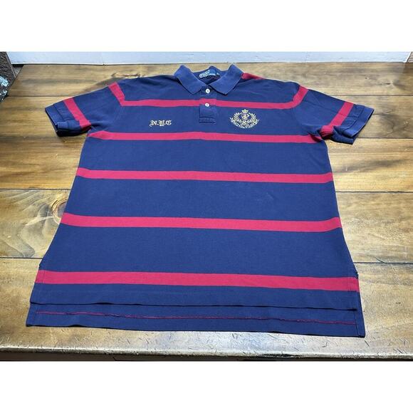 Polo Ralph Lauren Men’s Size XL Embroidered Crest NYC SS Stripe Polo Shirt - Picture 1 of 9